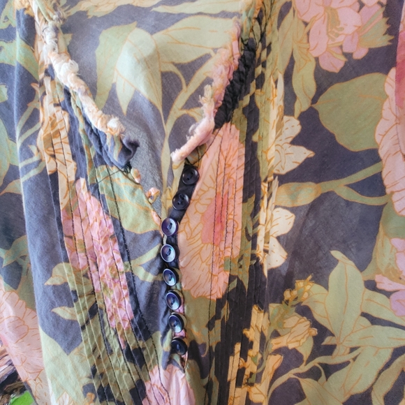 One Season Australia 100% Cotton Floral Semi-Sheer Floral Maxi Dress - Picture 5 of 10